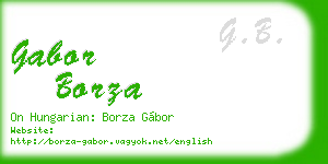 gabor borza business card