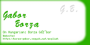 gabor borza business card